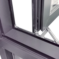 Fenêtre à double vitrage en aluminium à battants français avec persiennes