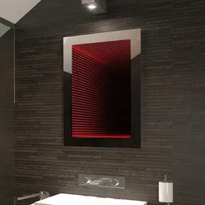 酒店室内装饰现代壁挂式浴室 3D 艺术设计隧道 LED 无限镜子