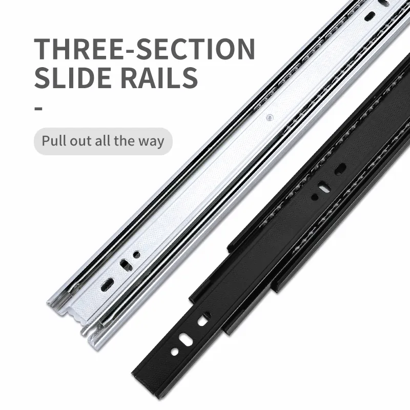High Quality 45mm Mute Drawer Track Slide Guides Rail Kitchen Cupboard Drawer Slide