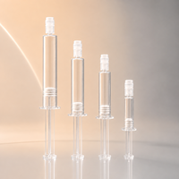 Seringue sans air en plastique PS givré rechargeable de 1 ml, 2 ml, 3 ml, 5 ml, 10 ml pour cosmétiques, soins de la peau, liquides, crèmes pour les yeux, sérums et maquillage