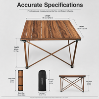 Table pliante de camping extérieure personnalisée, portable, réglable, pour pique-nique, tactique, en alliage d'aluminium, mobilier d'extérieur, table à roulettes, 2-4 personnes