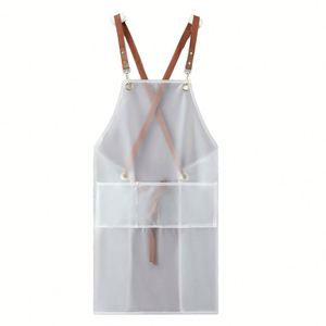 Delantal de PVC Impermeable, Transparente, Negro, Resistente al Aceite, para Cocina, Lavavajillas, Carnicería - Product Image 4