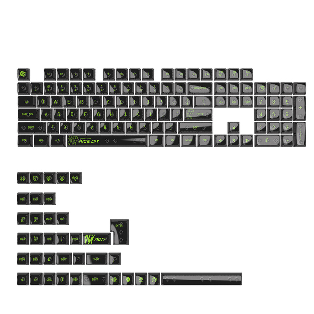 Spot Wholesale Fog Black Fog White Key Cap MDA Height 141 Key Small Complete Set Transparent PC Luminous