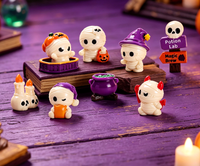 Kit de Scène d'Halloween Effrayante : Figurines Miniatures, Ensemble de Jeu de Potions, Chaudron de Sorcière, Cercueil, Bougie, Jouet Artisanal, Décoration de Fête