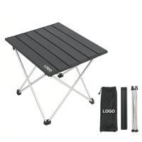 Table de camping pliante moderne en aluminium de petite taille - Légère et pliable avec sac de transport, mobilier d'extérieur pour pique-nique, randonnée et plage