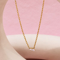 Fenny plaqué or 18 carats en gros étanche simple mode zircone épissé pendentif chaîne solide collier en acier inoxydable