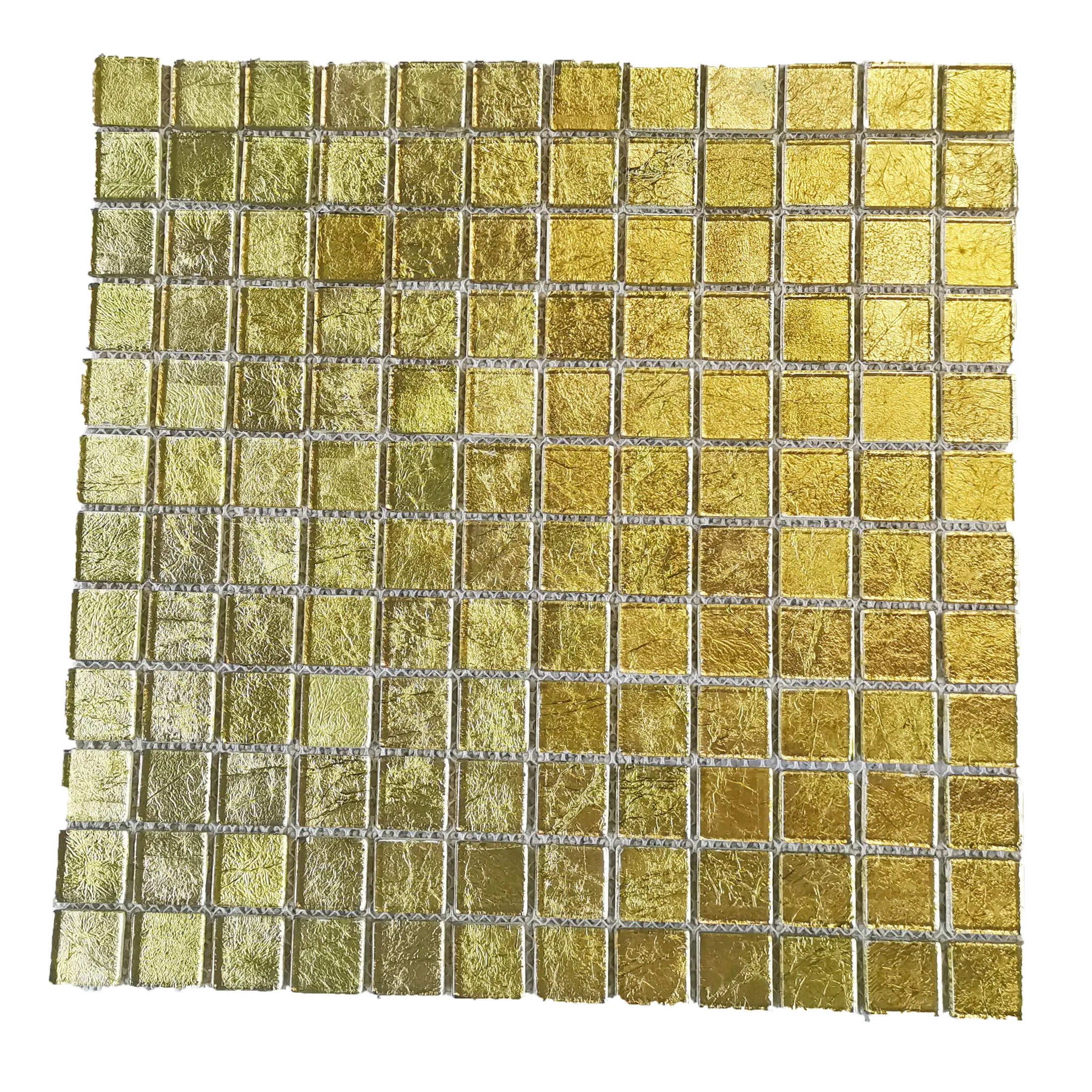 hot sale popular gold glass mosaic tile glass mosaic tiles for interior wall decoration decorative mosaic tiles