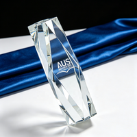 Trophée en cristal 3D personnalisé en gros, grand modèle K9 vierge, en forme de pilier, pour souvenirs sportifs et cadeaux de récompense en cristal