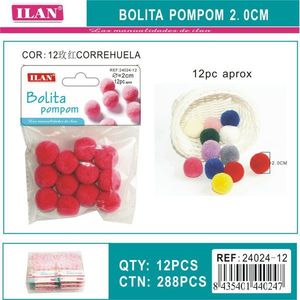 Ilan Bolita Pompom 2.0 Cm Fucsia Materiali per Artigianato - Product Image 1