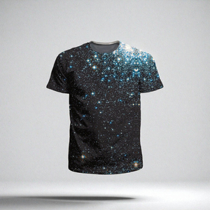 Camiseta de Hombre con Estampado 3D de Galaxia, Cuello Redondo, Manga Corta, Tejida, Estilo Casual Urbano, Logotipo Personalizado - Product Image 3