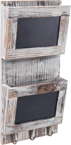 Organisateur de courrier mural <span class=keywords><strong>en</strong></span> bois rustique avec <span class=keywords><strong>tableau</strong></span> noir et porte-clés, fabricant OEM, porte-courrier à 2 compartiments avec <span class=keywords><strong>crochet</strong></span> <span class=keywords><strong>pour</strong></span> clés - Product Image 5