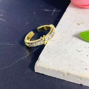 Minimalist Opening <b>Rings</b> for Women Double Layer Twist Cross Zircon Adjustable Index Finger <b>Ring</b> Girl Personality Jewelry - Product Image 3