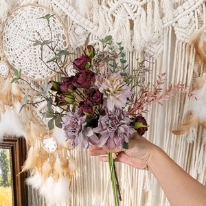 Bouquet de fleurs artificielles en branches, design rose CF02112, fleurs décoratives pour mariage, décoration murale - Product Image 1