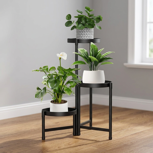 Juego de Macetas Modernas con Patrón Circular, Diseño Ligero para Flores de Interior y Soporte para Macetas, Uso Doméstico, Estilo Minimalista - Product Image 6