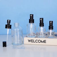 Flacons de parfum vides en verre transparent de luxe, rechargeables, en gros, 30 ml, 50 ml, 100 ml, avec pulvérisateur doré unique