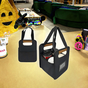 Bolsa Térmica Aislada 2 en 1 de 600D con Asa, Reutilizable, para 4 Latas/Vasos, Organizador de Bebidas, Bolsa de Transporte para Bebidas Frías y Calientes, OEM - Product Image 2