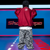 Costume de danse hip-hop pour enfants, sweat-shirt marron, pantalon cargo camouflage, ensemble baggy pour filles et garçons, tenue de scène