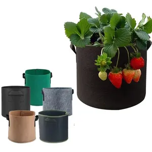 5 7 10 15 25 30 100 Gallon Felt Grow Bags 400 Gram Thickened Fabric Grow Pots With Handles