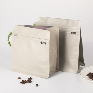 Sacos para Alimentos de Fundo Plano em Folha de Alumínio Reseláveis, Embalagem de Café Stand Up com Cordão e Válvula de Liberação de Ar - Product Image 2