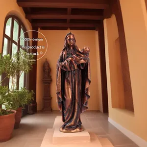 مصنع الجملة التماثيل الدينية الكاثوليكية الراتنج الصلاة المسيحية الإناث مريم والطفل جيسوس
