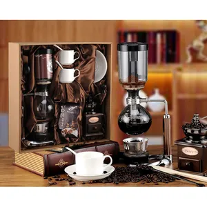 Coffret cadeau pour Siphon de la maison, ensemble de pots à café avec machine de préparation manuelle et ustensiles à café, prix de boîte cadeau