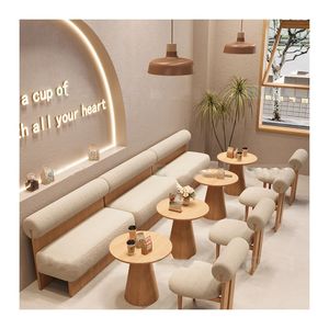 Estilo nórdico Bar Lounge Area Cafetería Comercial Cuero Restaurante Sofá Cabina Asientos - Product Image 1