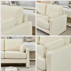Sofá Loveseat, sofá moderno de 2 plazas para sala de estar, sala de estar sofá para, dormitorio, apartamento, oficina, fácil de instalar, color beige - Product Image 4