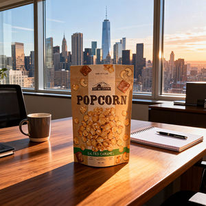 Sachet en papier kraft debout avec fenêtre, doublure en aluminium, fermeture éclair refermable, pour emballage de bonbons, noix, fruits secs, épices, thé - Product Image 2