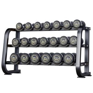 Set di Manubri in Acciaio Rivestito in Gomma per Fitness Domestico e Commerciale con Telaio Combinato e <span class=keywords><strong>Rack</strong></span> per Palestra Domestica - Product Image 1
