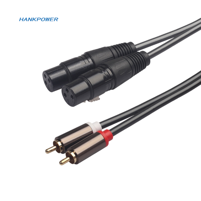 Gold Plated Plug 2 RCA Male to 2 XLR Female Mixer Audio Adapter Cable 1.5m