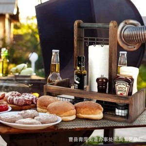 Estante de almacenamiento de madera de 2 niveles, organizador de cocina multifuncional para condimentos, utensilios, comedor, sala de estar. - Product Image 3