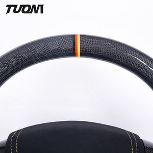 Volant en cuir suédé en fibre de carbone pour VW GOLF MK7 GTI GTD GTS <span class=keywords><strong>GOLF7</strong></span> <span class=keywords><strong>R</strong></span> <span class=keywords><strong>R</strong></span>-Line - Product Image 2