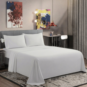 Parure de lit 4 pièces imprimée moderne pour hôtel, drap-housse double face 400 fils, taies d'oreiller douces de haute qualité, toutes saisons - Product Image 3