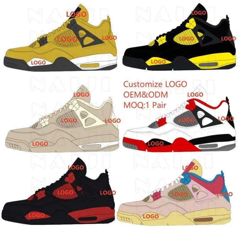 คุณภาพสูงแฟชั่น Retro 4S สไตล์ High-top รองเท้าบาสเก็ตบอลหนังแท้รองเท้าผ้าใบคลาสสิกสําหรับชาย