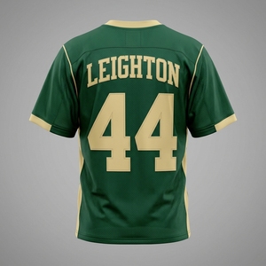 Camiseta de Lacrosse Personalizada Unisex con Cuello en V, Transpirable, de Malla, Manga Corta, Antibacteriana, Impresión Digital, Verde Dorado, Número de Equipo 44 - Product Image 3