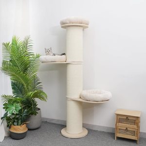 Albero a torre per gatti in legno alto 74 "con tiragraffi in Sisal - Product Image 3