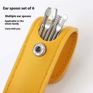 सौंदर्य और व्यक्तिगत देखभाल के लिए पैक प्रीमियम कान सफाई किट के साथ उच्च गुणवत्ता वाले इयरवैक्स हटाने चम्मच बुनियादी कान देखभाल सेट - Product Image 2