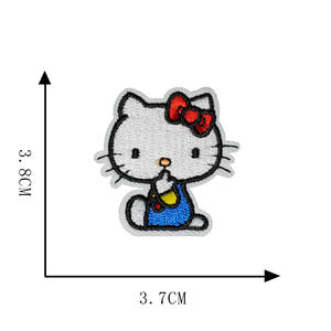 New Arrival Ready to Ship <strong>Hello</strong> Patches Embroidery Iron on Mini Cute <strong>Kitty</strong> Patch for <strong>Clothing</strong> Bags Garments - Product Image 3