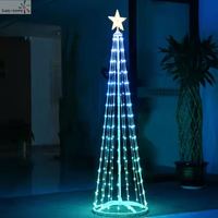 Anpassbare Weihnachts-Außenbeleuchtung - Wasserdichte Stern-Spiral-Eisenbaumlichter für Festivals und Gärten