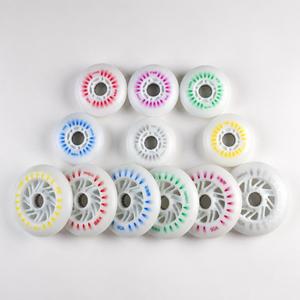 Ruedas de <span class=keywords><strong>Patines</strong></span> en Línea de 80 mm y 90A de Dureza con Rodamientos, Ruedas de <span class=keywords><strong>Patines</strong></span> en Línea de Alta Durabilidad para <span class=keywords><strong>Patines</strong></span> en Línea, Ruedas de PU - Product Image 1