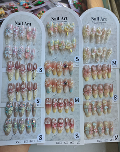 Faux Ongles Longs Pointus Faits Main à Coller – Vente en Gros, Esthétique de Luxe, Fleurs 3D et Perles – Fournisseur Grossiste - Product Image 2