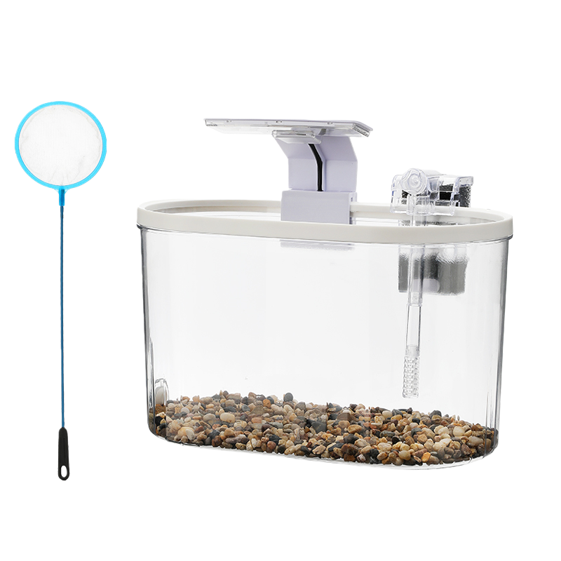 White-Tank+Light(USB)+Fish Net+Filter(USB)+Stone