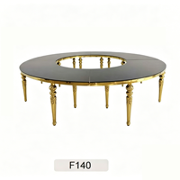 Table moderne en verre incurvé et acier inoxydable en forme de S, pliable, facile à nettoyer, pour hôtel, salon ou extérieur
