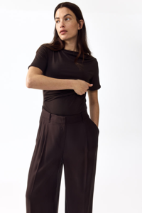 Haut de maternité en jersey drapé pour la <span class=keywords><strong>grossesse</strong></span> et l'allaitement, à manches courtes, asymétrique, col rond, style t-shirt - Product Image 5