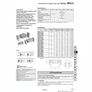 SMC Pneumatics-Pinza de aire, Robots paralelos, producto, para el - Product Image 1