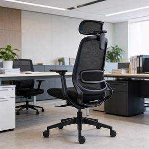 Chaise de bureau ergonomique inclinable en maille avec rotation à 360°, accoudoirs 3D et appui-tête 4D pour salon - Product Image 4
