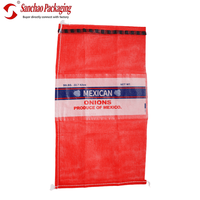 Sac en filet Leno en PP de tailles et couleurs personnalisées, sac en filet pour l'emballage des oignons avec logo personnalisé