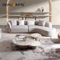 Ensemble de canapés modulaires carrés en cuir, style italien moderne et luxueux, pour villa, hôtel, salon