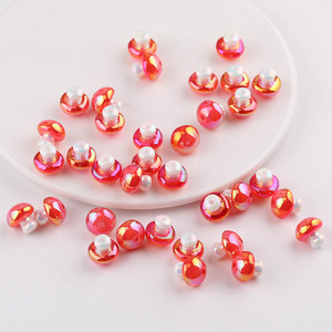 ลูกปัดอะคริลิกรูปเห็ด สีชมพูและสีแดง รูปทรงผสม สำหรับทำเครื่องประดับ DIY อุปกรณ์เสริม การ์ตูน 3 มิติ เคลือบ UV - Product Image 5