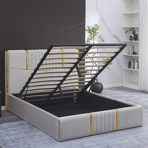 Cama King Size de Diseño Europeo con Tapizado Suave, Estructura Grande de Tela con Almacenamiento, Juego de Dormitorio para Hotel, Venta Caliente - Product Image 1